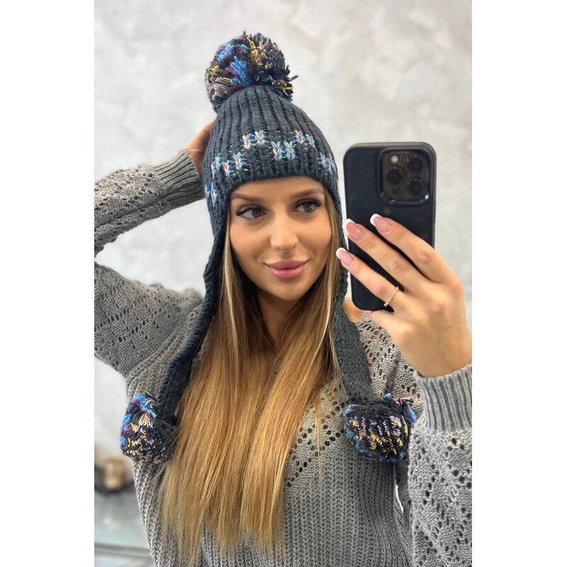 K-Fashion Dámske ušianky Nadia K321 graphite 58190173