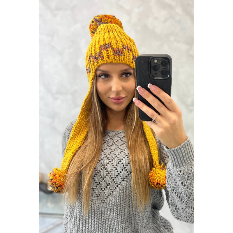 K-Fashion Dámska ušianka Nadia K321 horčicová 58190176