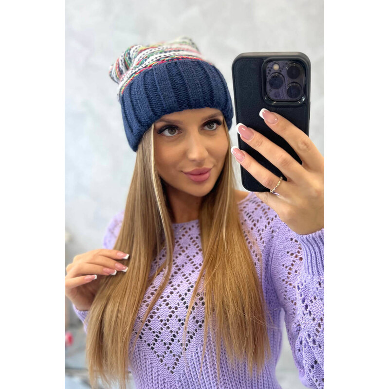 K-Fashion Dámska čiapka Feba K330 navy blue 44561539