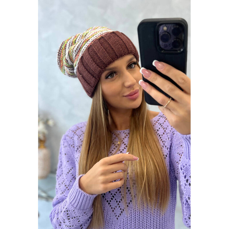 K-Fashion Dámska čiapka Feba K330 hnedá 44561540