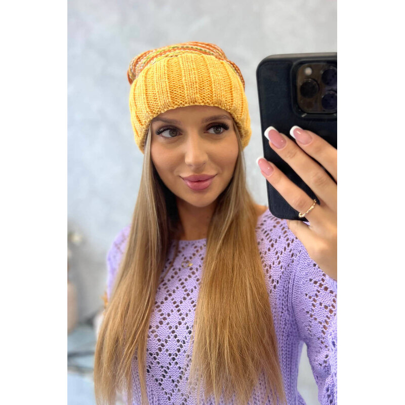 K-Fashion Dámska čiapka Feba K330 horčicová 44561542