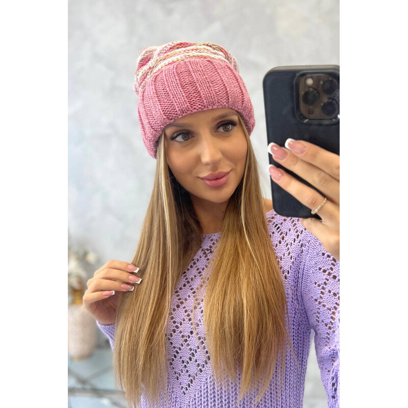 K-Fashion Dámska čiapka Feba K330 tmavo ružová 44561545