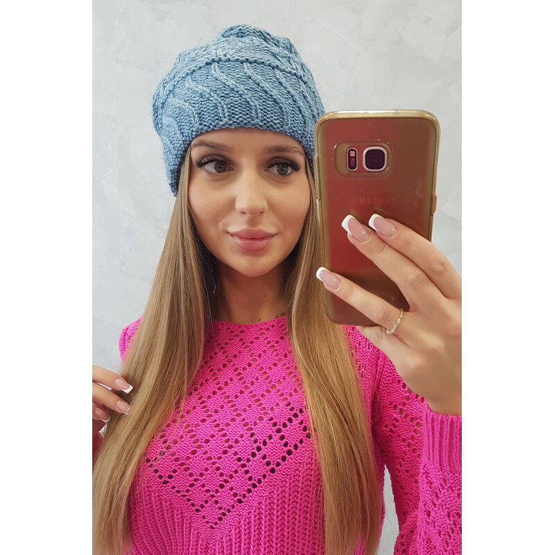 K-Fashion Dámska čiapka Dagmara K332 light denim 44561557