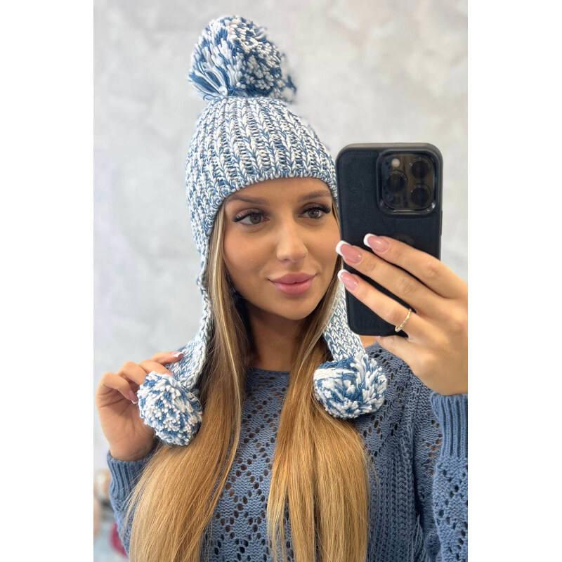 K-Fashion Dámska ušianka Emma K343 denim 58190179