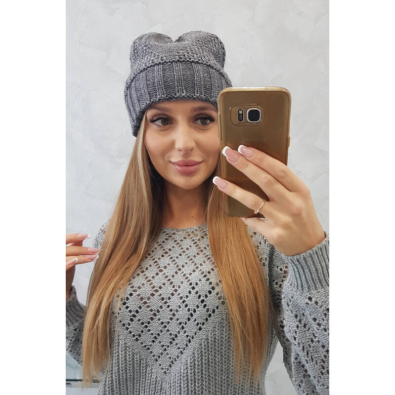 K-Fashion Dámska čiapka Danuta K331 tmavo šedá 44561570
