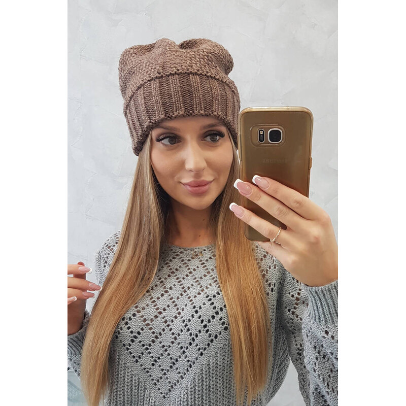 K-Fashion Dámska čiapka Danuta K331 mocca 44561571