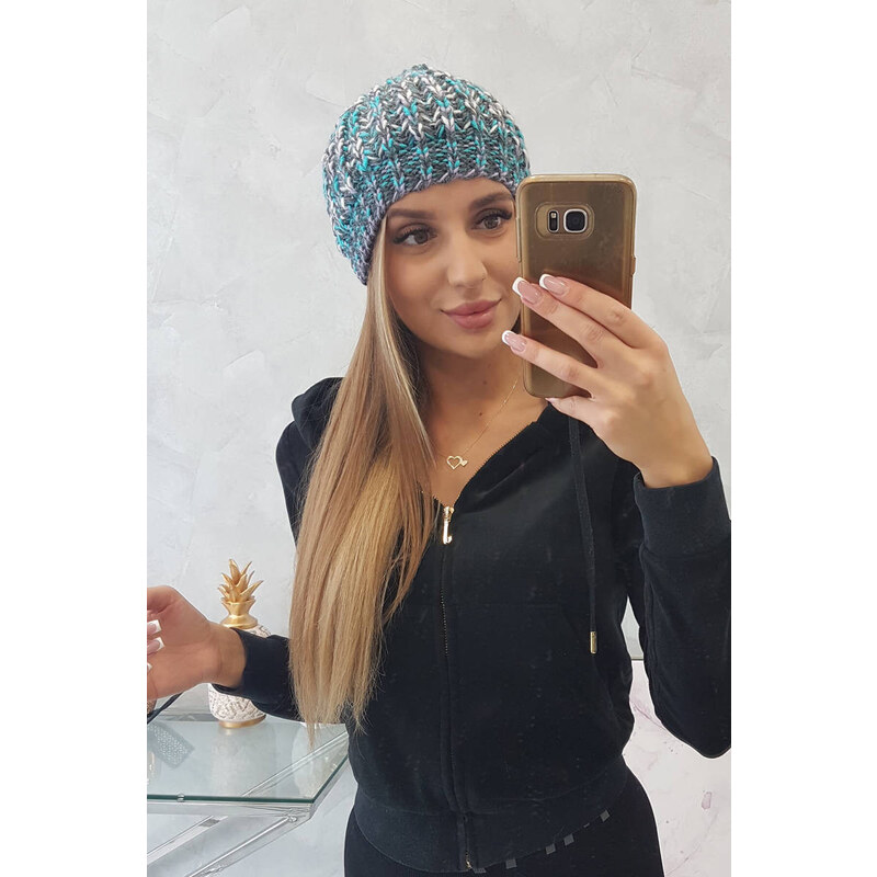 K-Fashion Dámska čiapka s brmbolcom Maria K335 tyrkysová 44561618