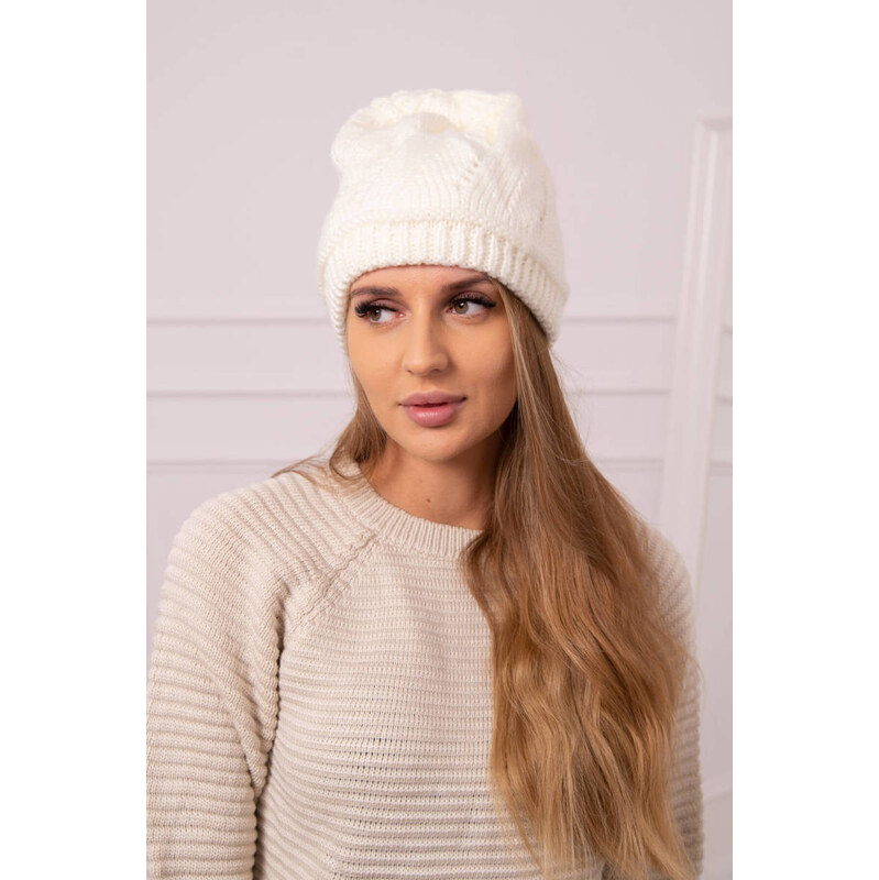 K-Fashion Dámsky klobúk Klarysa K393 ecru 58190203