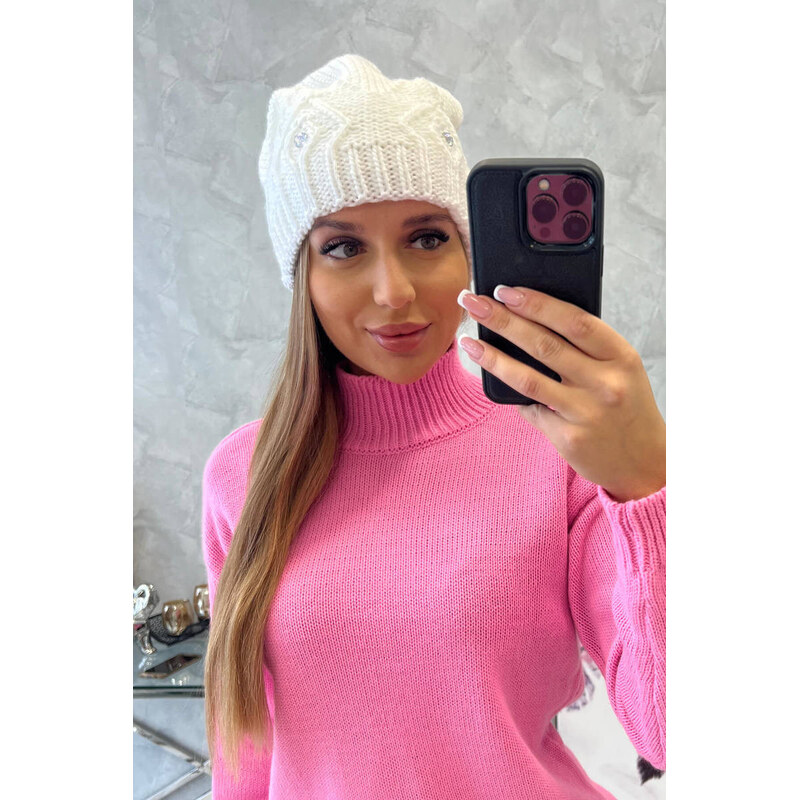 K-Fashion Dámska čiapka Ramona K383 biela 44561787