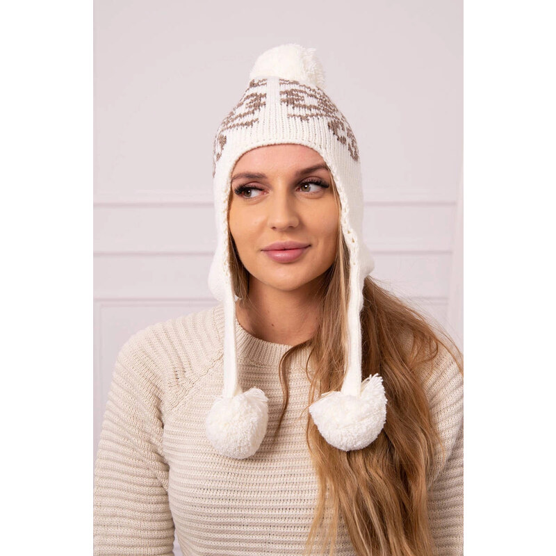 K-Fashion Dámske uši Balbina K381 light ecru 67779010