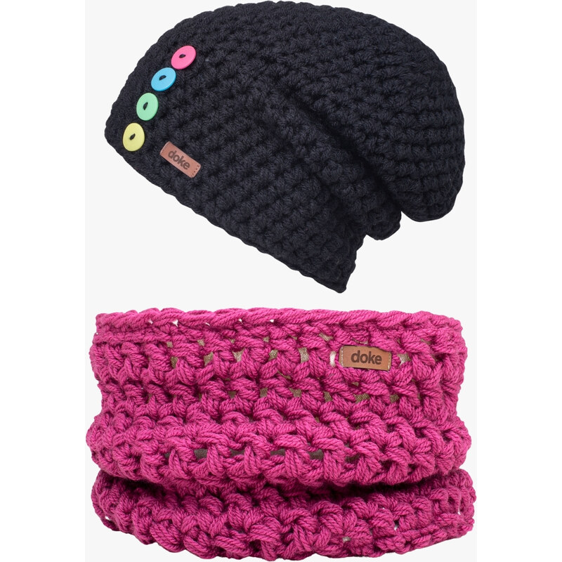 DOKE Detský set háčkovaná čiapka a nákrčník bc do 11 rokov 60633945
