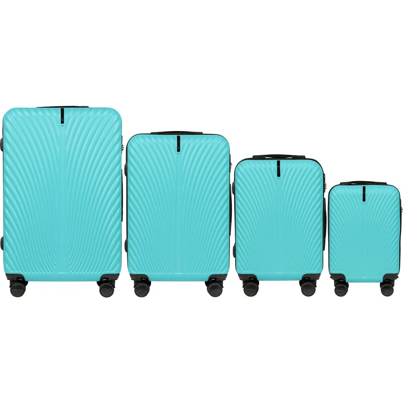 Tyrkysová 4dielna sada škrupinových kufrov SWAN SN120-4, Set of 4 58221010