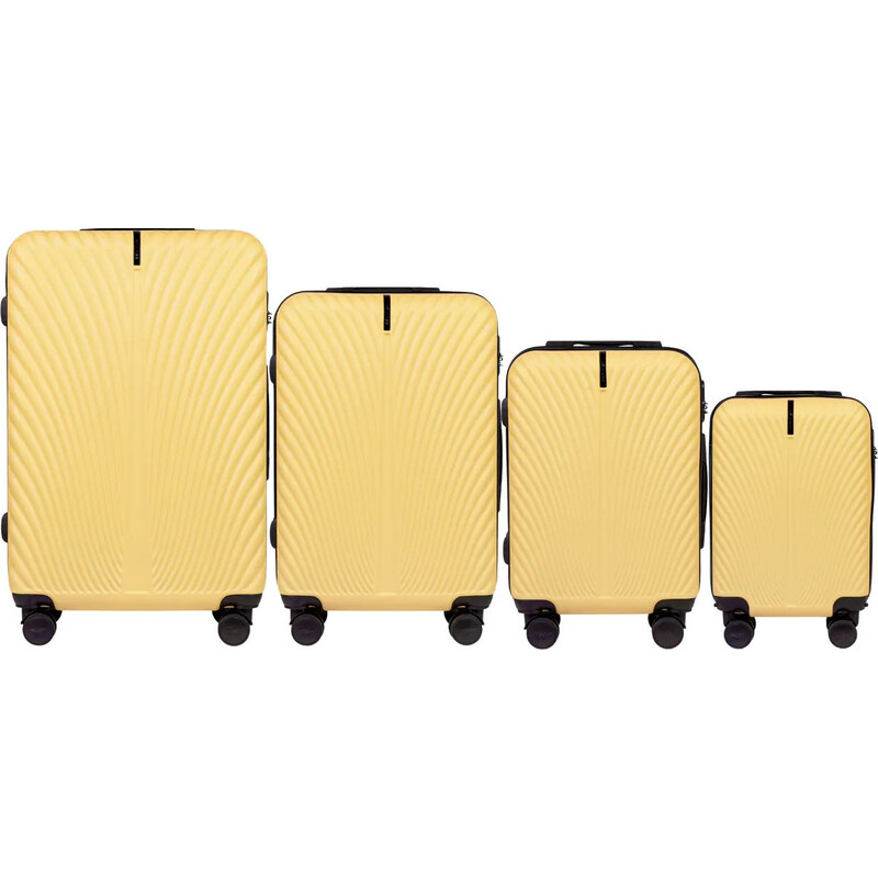 Žltá 4dielna sada škrupinových kufrov SWAN SN120-4, Set of 4 suitcases 58221015