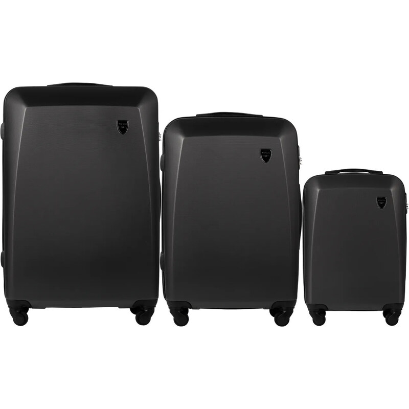 Tmavosivá sada cestovných kufrov 0125, (L,M,S) Wings, Dark Grey 58221119