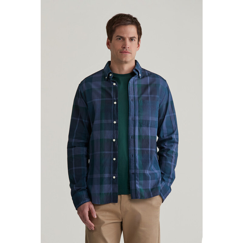 KOŠEĽA GANT REG GMNT DYED CHECK SHIRT DUSTY NAVY 58225150