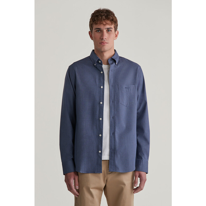 KOŠEĽA GANT REG HOUNDSTOOTH WOOL FLANNEL SHIRT EVENING BLUE 58225154