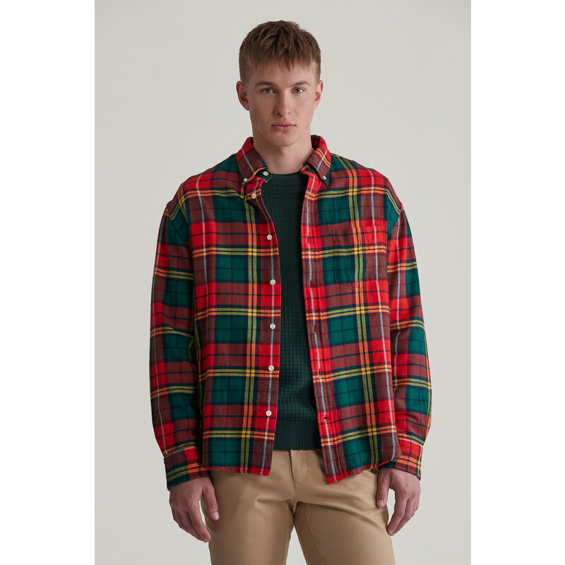 KOŠEĽA GANT REL TWILL TARTAN SHIRT BRIGHT RED 58225156