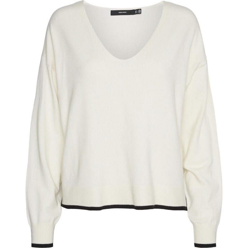 VERO MODA Sveter Breeze krémová / čierna 58498543