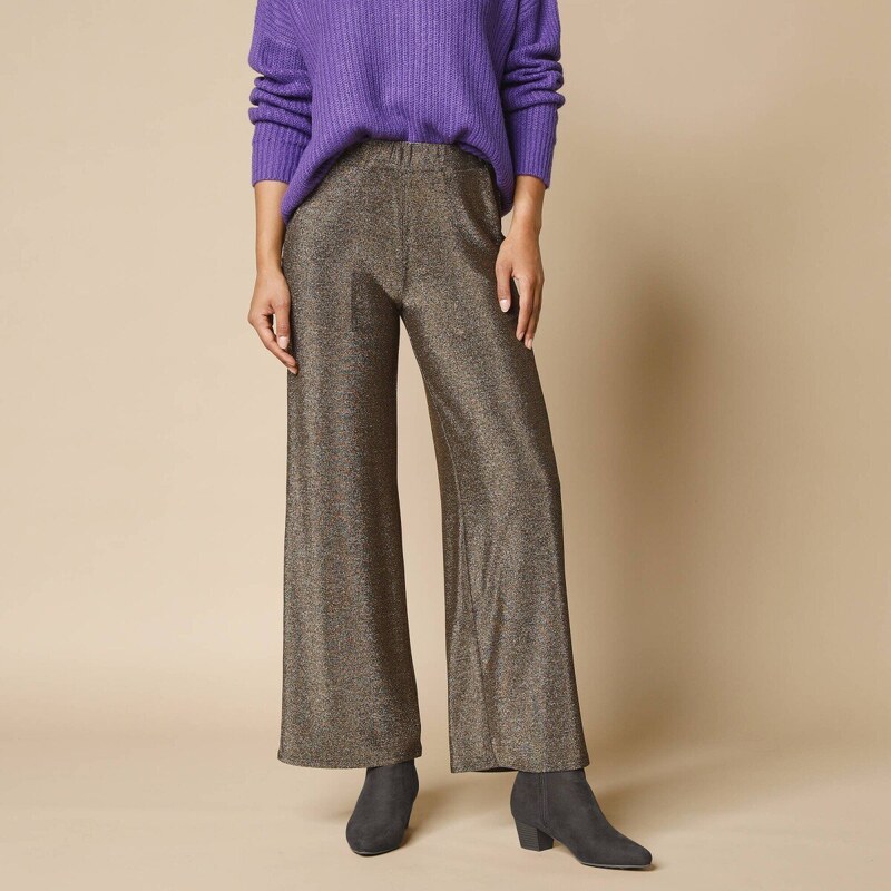 Široké nohavice z trblietavého úpletu zlatá 036 Blancheporte 58234550