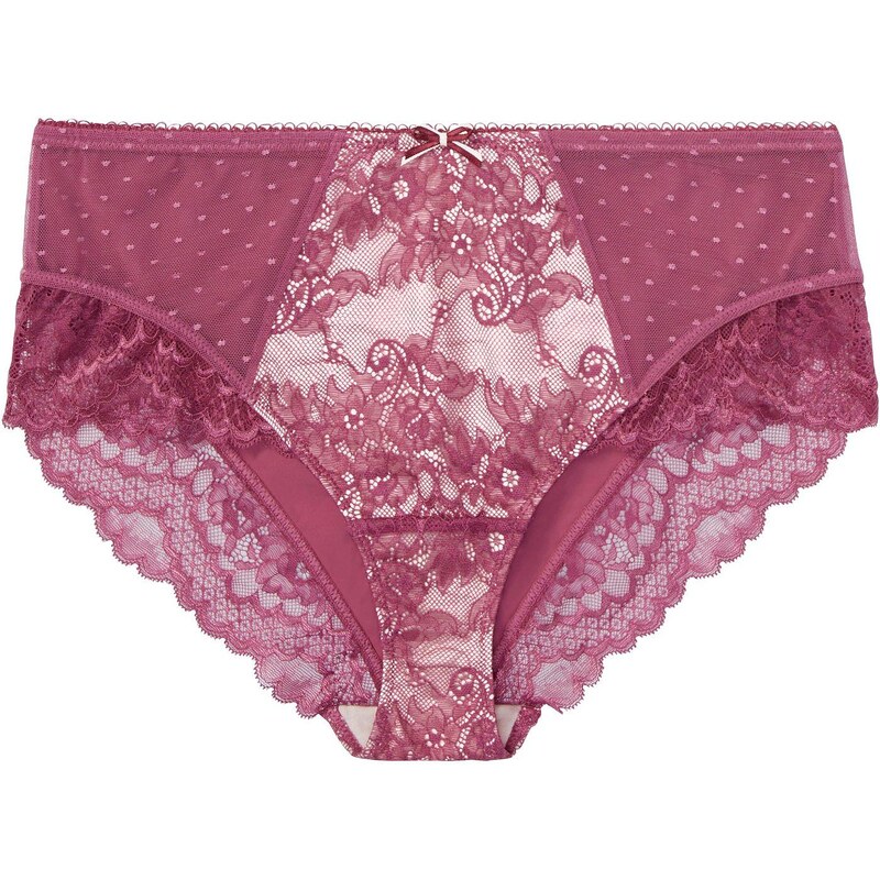 bonprix Maxi nohavičky s jemnou čipkou, farba fialová 45719662