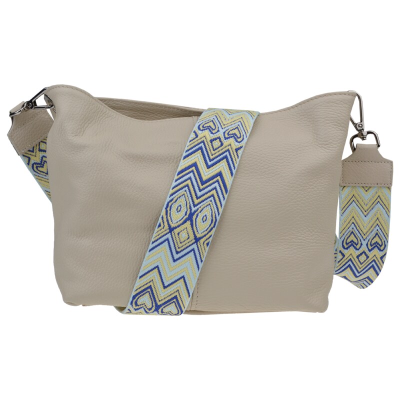 Béžová kožená talianska crossbody kabelka Batilda Beige Crema s 58251225