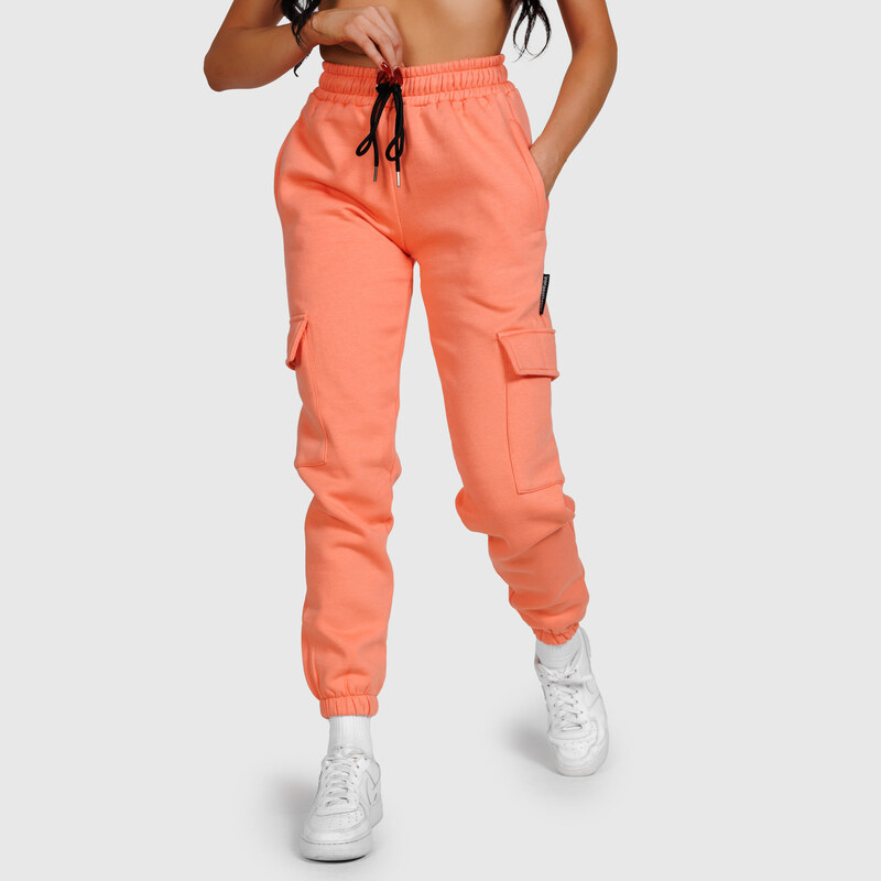 Dámske tepláky Iron Aesthetics Cargo, lososové 58251236