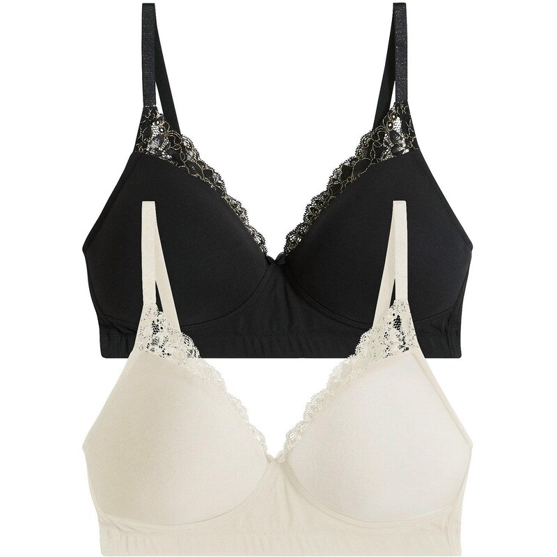 bonprix Vystužená podprsenka bez kostíc, s bio bavlnou (2 ks), farba 46552431