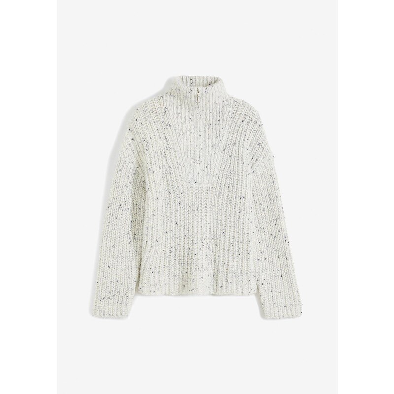 bonprix Pulóver s golierom a nadmerným strihom na pleciach, farba 58256177