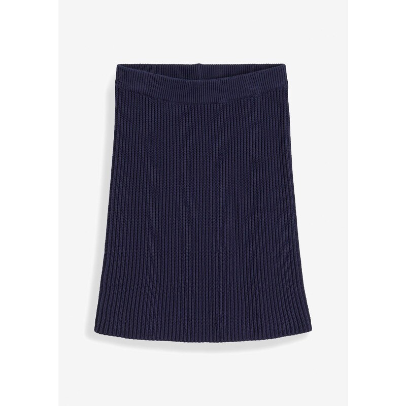 bonprix Pletená sukňa z čistej bavlny, farba modrá 58256197