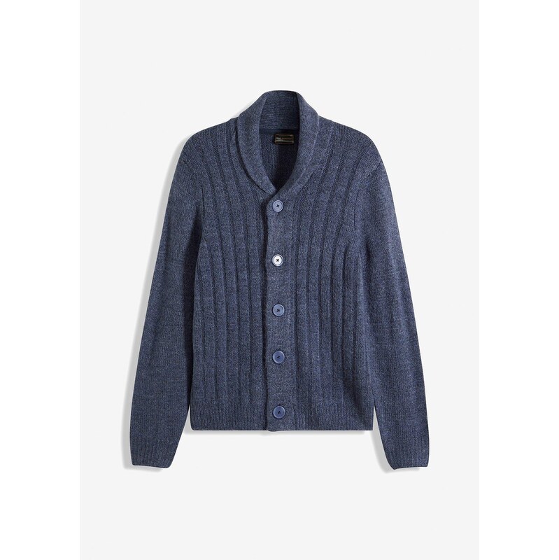 bonprix Pletený sveter s vrúbkovaným vzorom, farba modrá 58256254