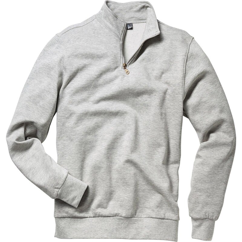 bonprix Mikina s golierom na zips, farba šedá 44741278