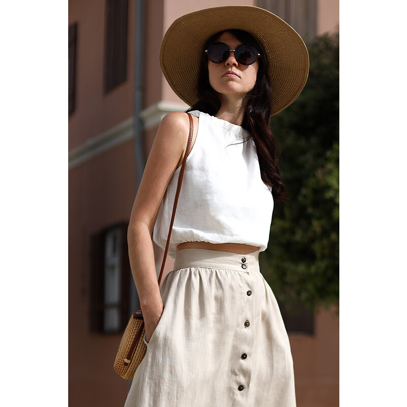 Lotika Tielko bez výstrihu zo 100% lanu 58321324