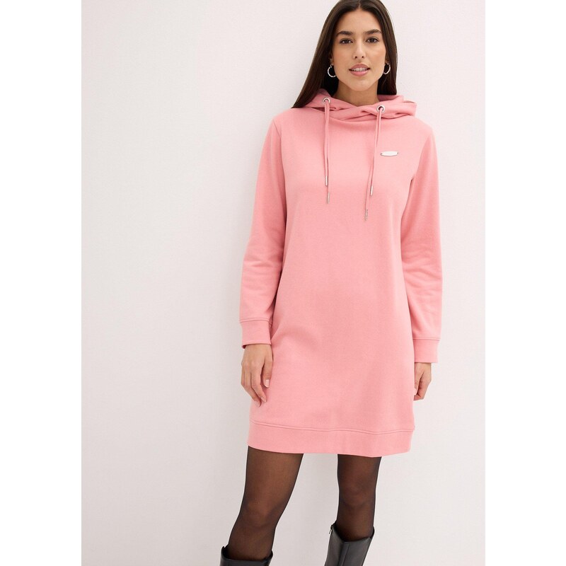 bonprix Mikinové šaty s kapucňou, farba ružová 58256183