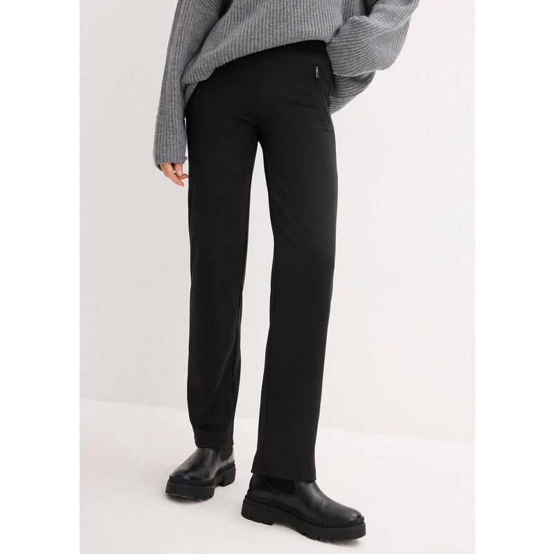 bonprix Termo legíny s vreckami na zips, farba čierna 58271700