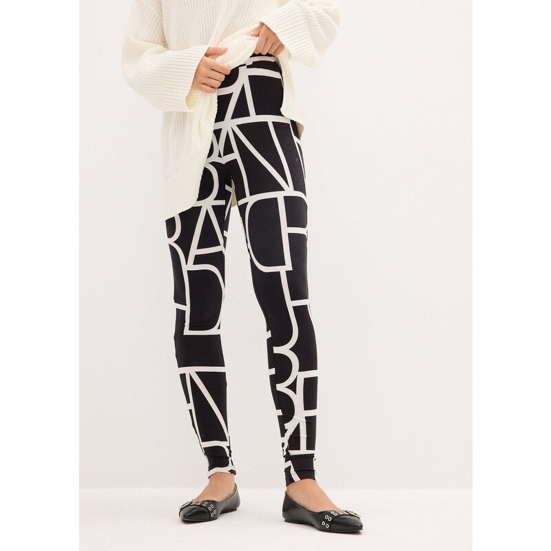 bonprix Legíny s potlačou, farba čierna 58271785