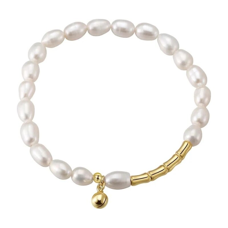 MAJYA Strieborný náramok s perlami RIVEN pozlátený 11180 64582137