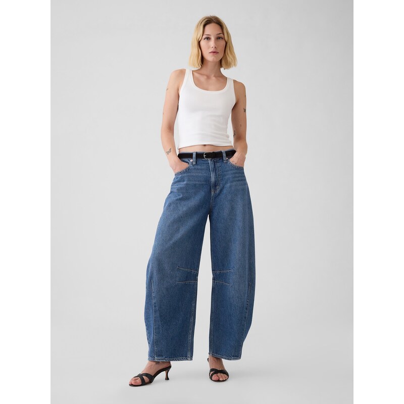 GAP Mid Rise Horseshoe Wide Jeans - Ladies 60750098