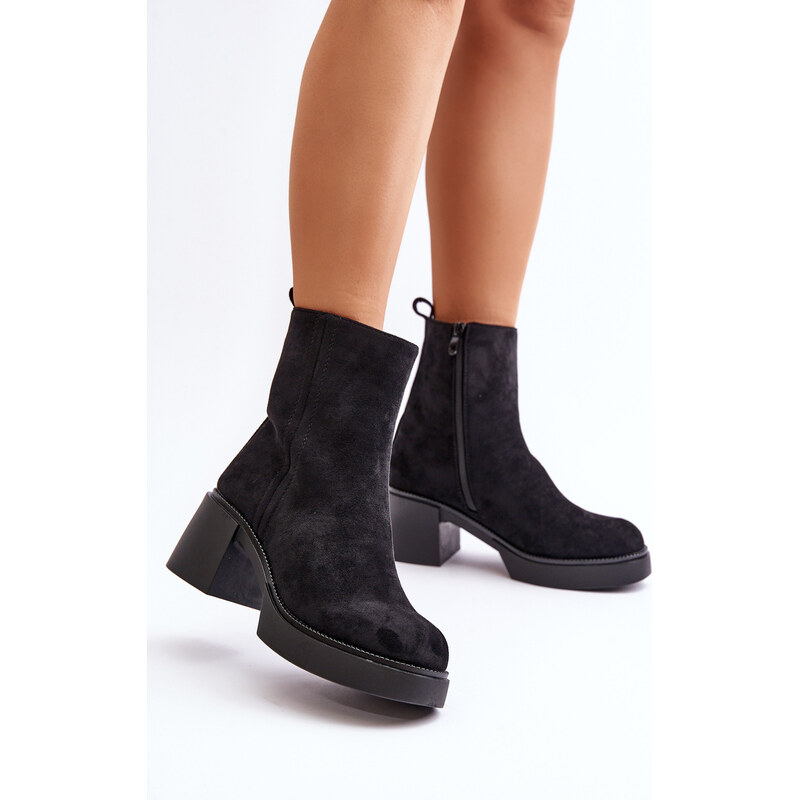 Boto Eco Suede Womens Ankle Boots Insulated Black Meriluna 59906310