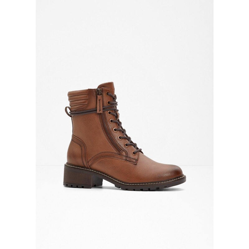 bonprix Čižmy, šnurovacie, Jana, v pohodlnej šírke, farba hnedá 58271611