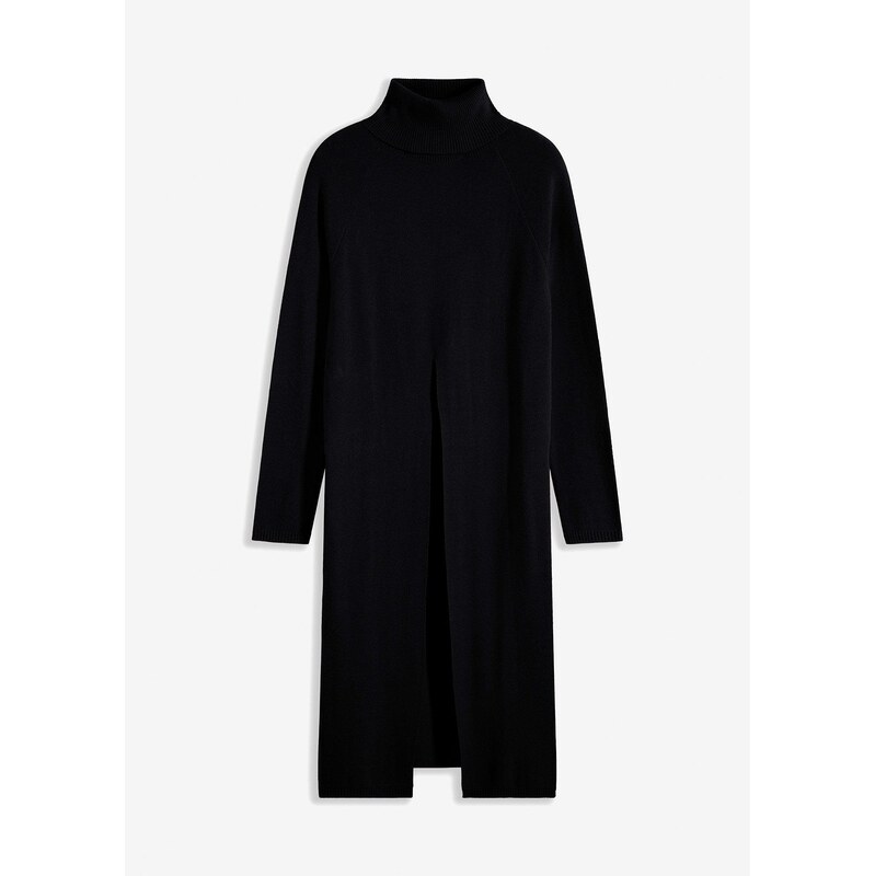 bonprix Dlhý pulóver s rozparkom, farba čierna 58271714