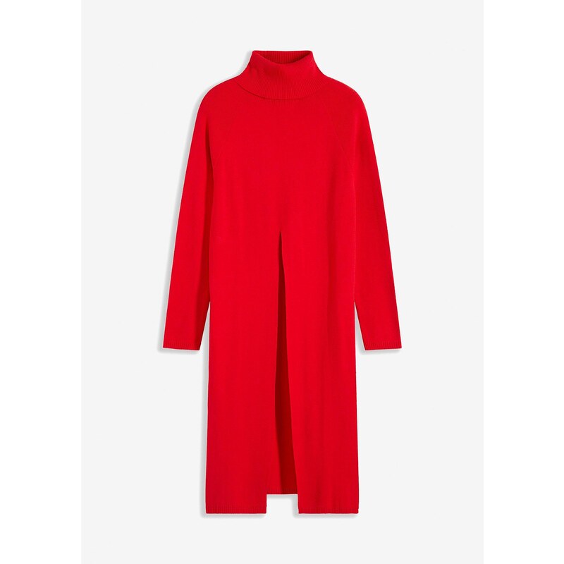 bonprix Dlhý pulóver s rozparkom, farba červená 58271715