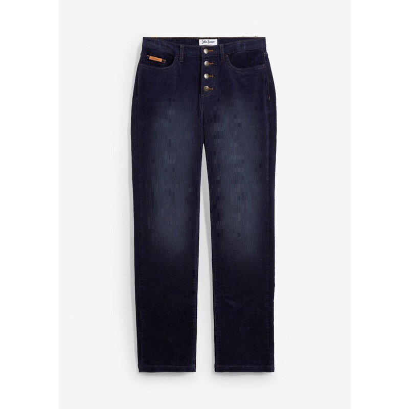 bonprix Strečové kordové nohavice, rovné, farba modrá 58271754