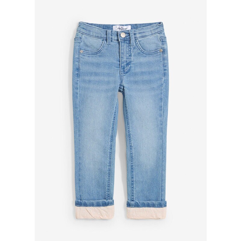 bonprix Termo džínsy, s džersejovou podšívkou, Slim Fit, farba modrá 58271895