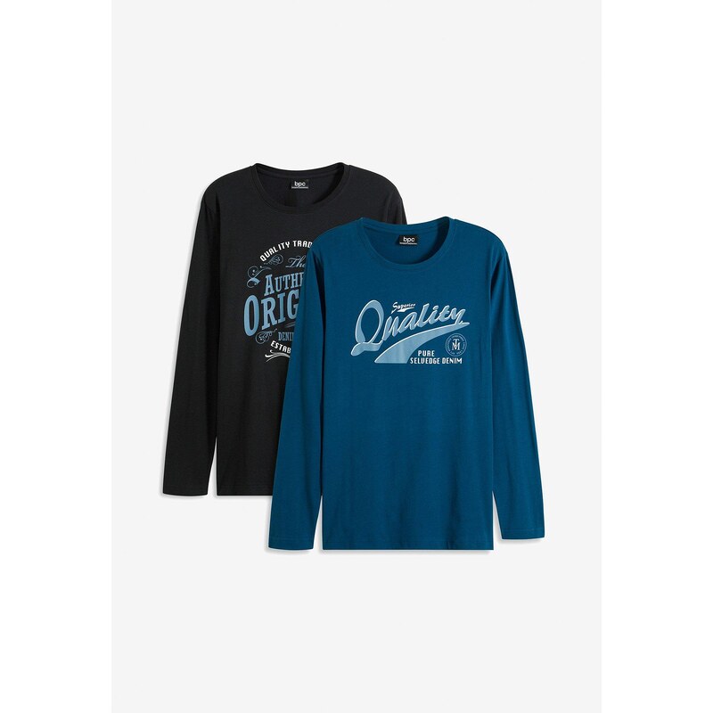 bonprix Tričko s dlhým rukávom (2 ks v balení) z bio bavlny, farba 58272241