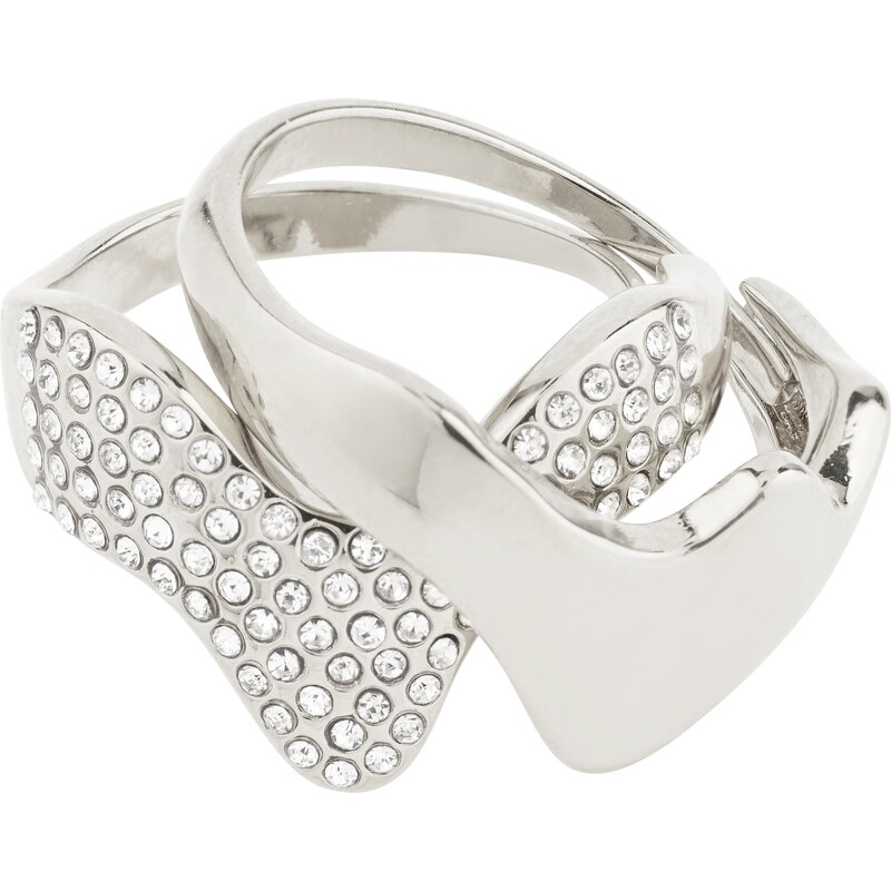 Pilgrim Prsteň Connect strieborná / priehľadná 58275947