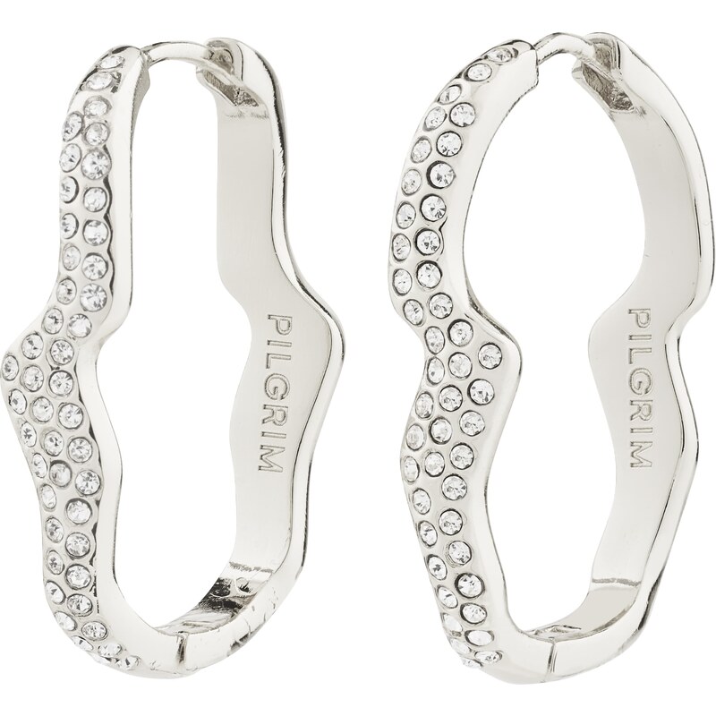 Pilgrim Náušnice Connect strieborná / priehľadná 58275951