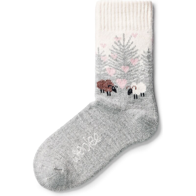 Vlnka Ponožky s ovčou vlnou Merino láska šedá 58396982