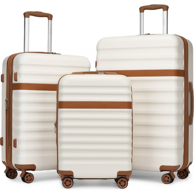 KONO Set kufrov - praktický na cesty, rozšíriteľný o 15%, béžová 58278376