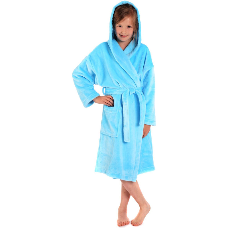 Detský župan Siena s kapucňou 9156 tyrkysový - Vestis 61297783