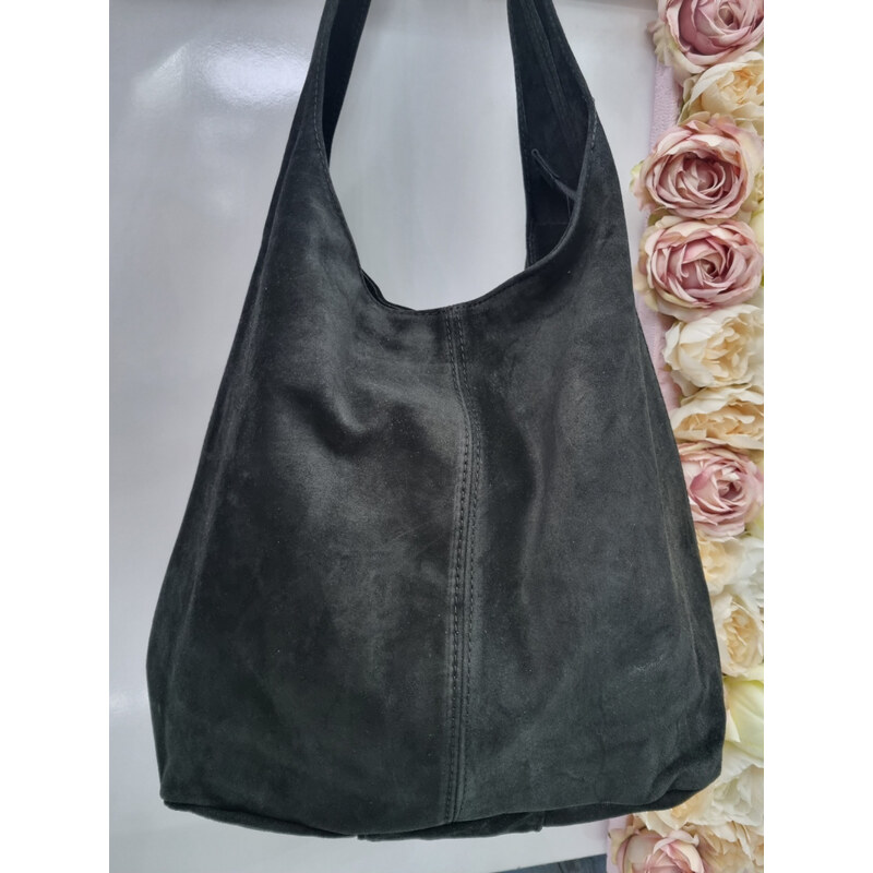 E-shop Katrins Fashion Brúsená Kožená vaková kabelka Italy